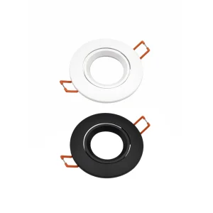 Portafaretto orientabile da incasso GU10 Ø75 mm – Tondo – Bianco, nero