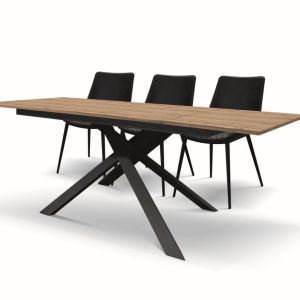 1768- Volpaia – Tavolo legno,finitura rovere,base antracite,allungabile 120×80