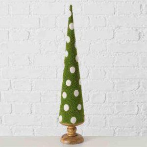 Albero “Katie” verde a pois bianchi in legno e metallo – h 78,5 cm