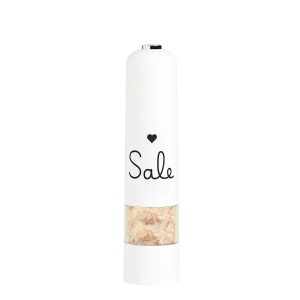 SIMPLE DAY Macinasale elettrico bianco “Sale Cuore” – ⌀ 5,2 x h 22 cm