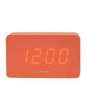 KARLSSON Sveglia LED rettangolare color arancione “Spry Tube” – 5,9 x 4,3 x h 10 cm
